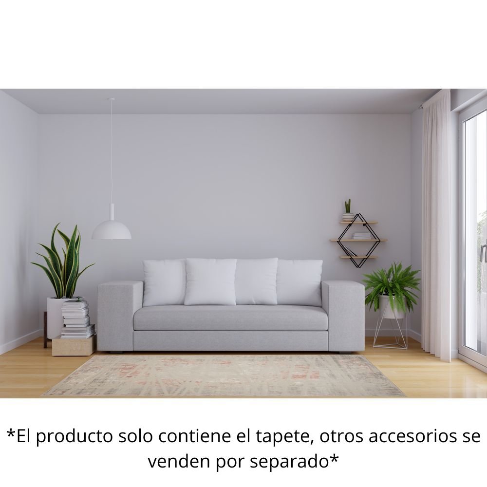 TAPETE LAVIN BETSY U5018 | Tapete Decorativo para Recepción Hotel Hogar Departamento Sala | CREMA GRIS ROSA | Varias Medidas | Rectangular | Interior - U5018-60 x 90 R - LAVIN - NOGAL BEAT - Tapetes