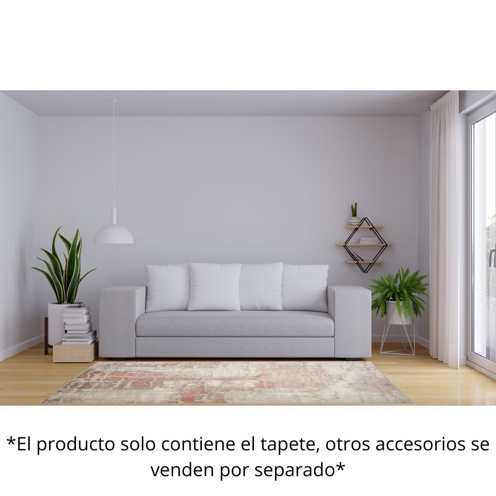 TAPETE LAVIN BETSY U5019 | Tapete Decorativo para Recepción Hotel Hogar Departamento Sala | CREMA GRIS ROSA | Varias Medidas | Rectangular | Interior - U5019-60 x 90 - LAVIN - NOGAL BEAT - Tapetes