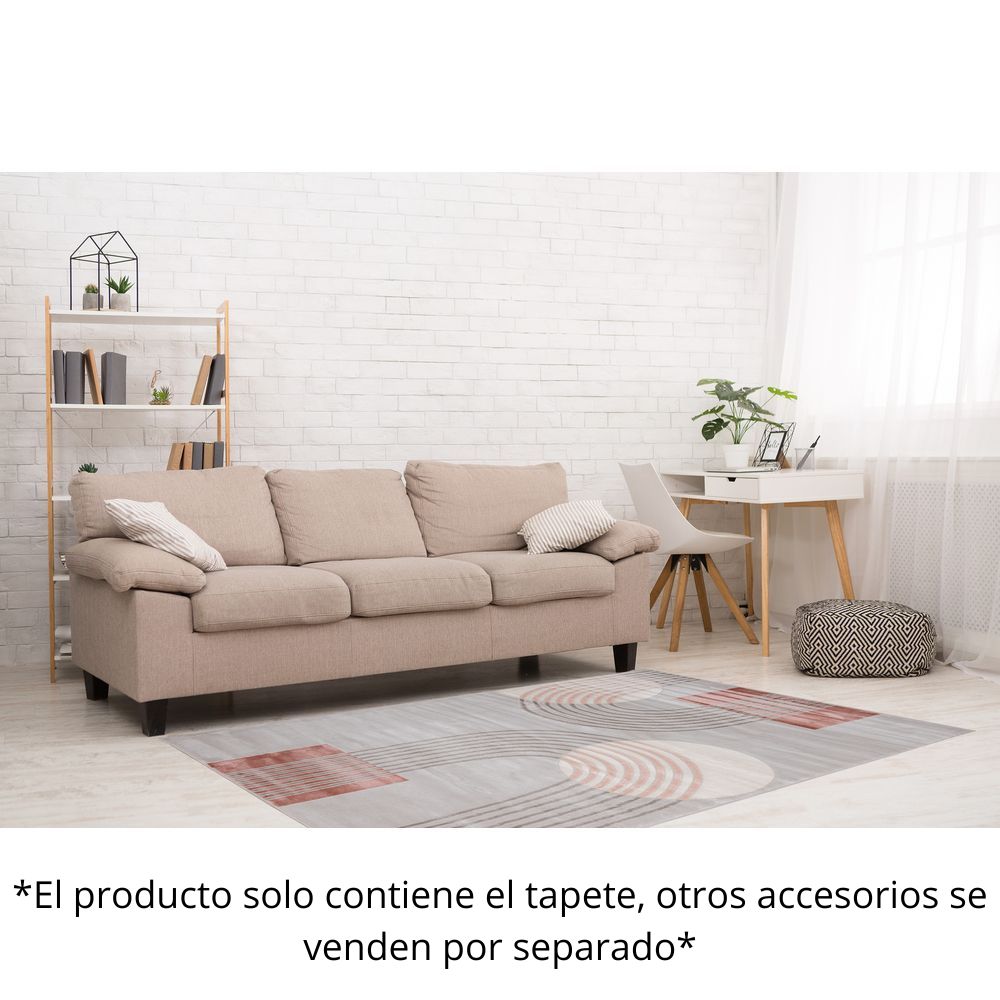 TAPETE LAVIN BETSY U5020 | Tapete Decorativo para Recepción Hotel Hogar Departamento Sala | CREMA GRIS ROSA | Varias Medidas | Rectangular | Interior - U5020-60 x 90 - LAVIN - NOGAL BEAT - Tapetes