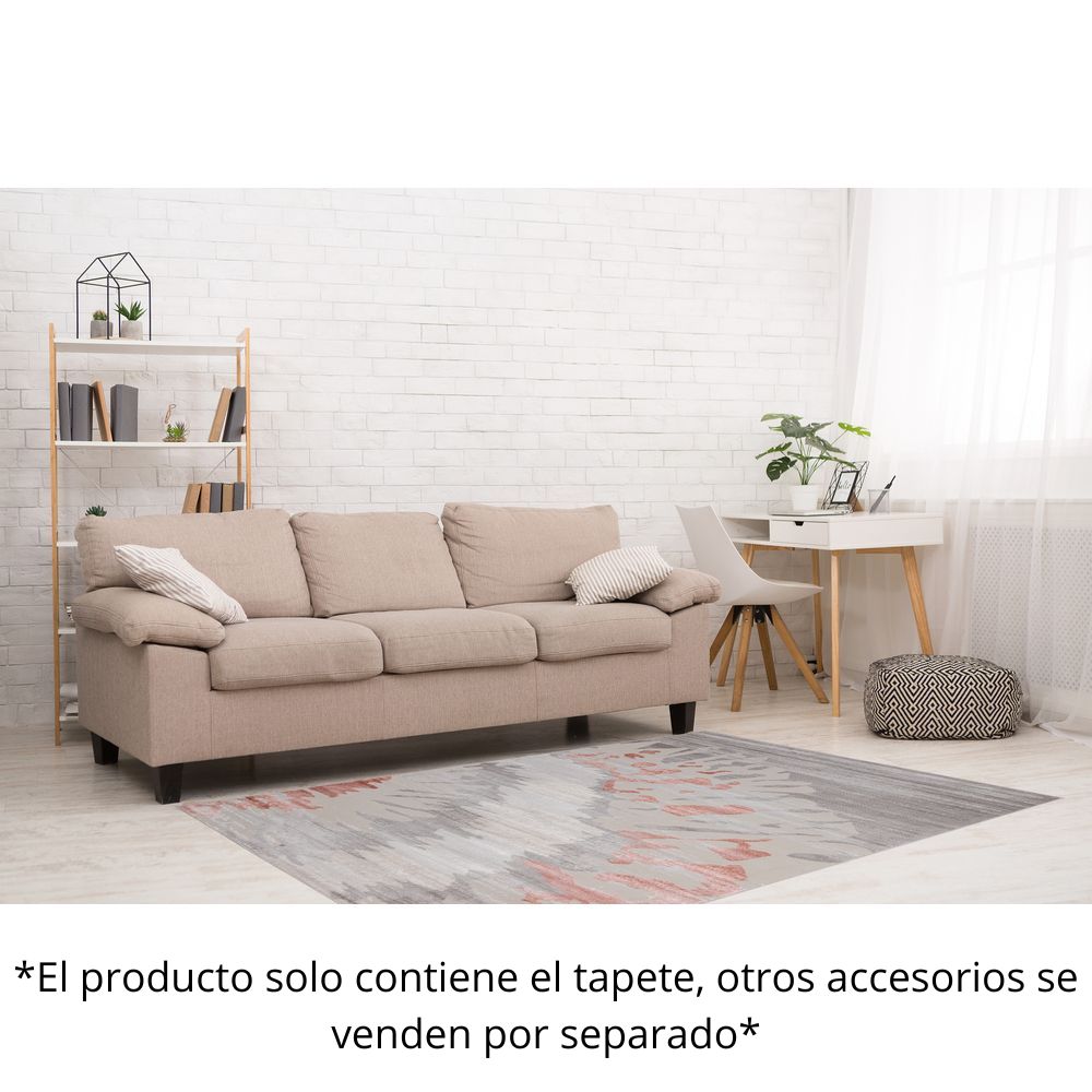 TAPETE LAVIN BETSY U5025 | Tapete Decorativo para Recepción Hotel Hogar Departamento Sala | CREMA GRIS ROSA | Varias Medidas | Rectangular | Interior - U5025-60 x 90 - LAVIN - NOGAL BEAT - Tapetes