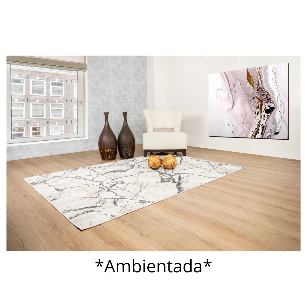 TAPETE LAVIN DALIA T2328 | Tapete Decorativo para Recepción Hotel Hogar Departamento Sala | GRIS CREMA | Varias Medidas | Rectangular | Interior - T2328-60 x 90 - LAVIN - NOGAL BEAT - Tapetes