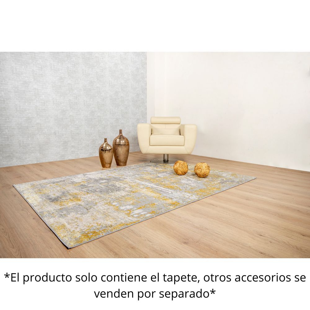 TAPETE LAVIN DENIZ U7010 | Tapete Decorativo para Recepción Hotel Hogar Departamento Sala | ORO CREMA GRIS | Varias Medidas | Rectangular | Interior - U7010-60 x 90 - LAVIN - NOGAL BEAT - Tapetes