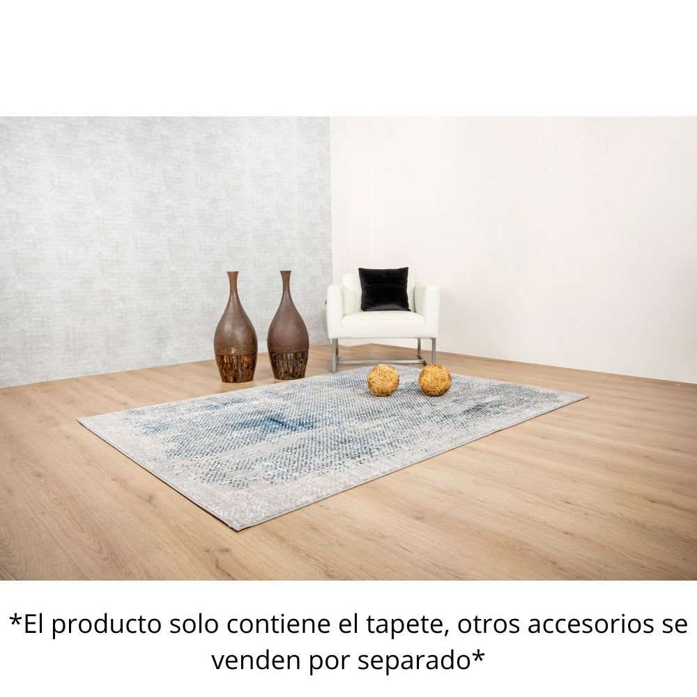 TAPETE LAVIN DENIZ U7014 | Tapete Decorativo para Recepción Hotel Hogar Departamento Sala | GRIS CREMA AZUL | Varias Medidas | Rectangular | Interior - U7014-60 x 90 - LAVIN - NOGAL BEAT - Tapetes