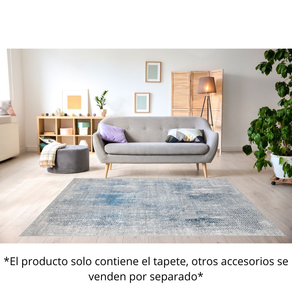 TAPETE LAVIN DENIZ U7014 | Tapete Decorativo para Recepción Hotel Hogar Departamento Sala | GRIS CREMA AZUL | Varias Medidas | Rectangular | Interior - U7014-60 x 90 - LAVIN - NOGAL BEAT - Tapetes