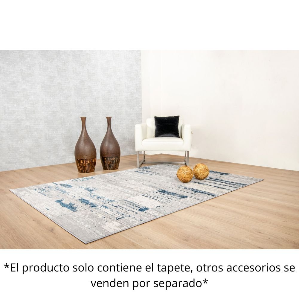 TAPETE LAVIN DENIZ U7015 | Tapete Decorativo para Recepción Hotel Hogar Departamento Sala | GRIS CREMA AZUL | Varias Medidas | Rectangular | Interior - U7015-60 x 90 - LAVIN - NOGAL BEAT - Tapetes