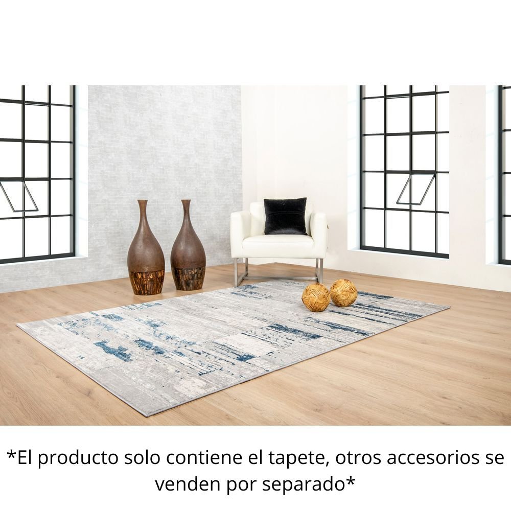 TAPETE LAVIN DENIZ U7015 | Tapete Decorativo para Recepción Hotel Hogar Departamento Sala | GRIS CREMA AZUL | Varias Medidas | Rectangular | Interior - U7015-60 x 90 - LAVIN - NOGAL BEAT - Tapetes