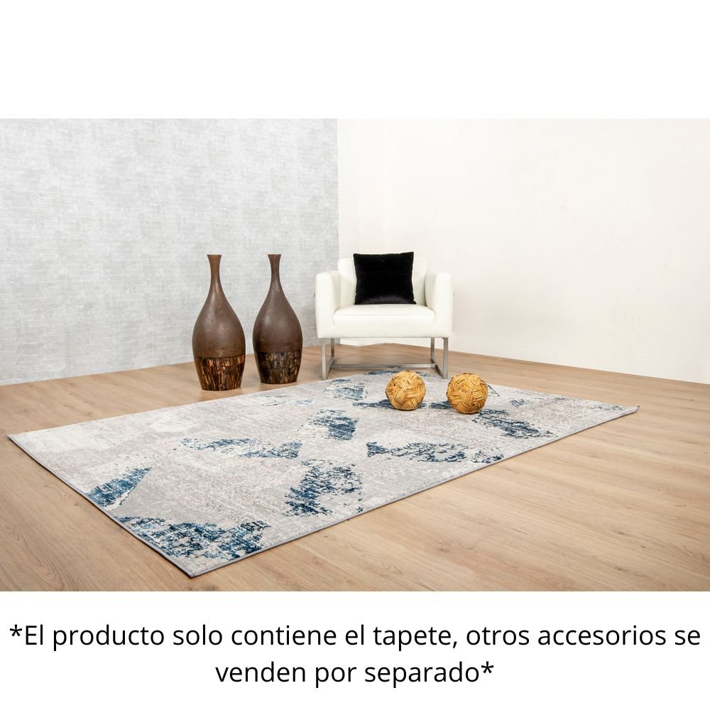 TAPETE LAVIN DENIZ U7017 | Tapete Decorativo para Recepción Hotel Hogar Departamento Sala | GRIS CREMA AZUL | Varias Medidas | Rectangular | Interior - U7017-60 x 90 - LAVIN - NOGAL BEAT - Tapetes