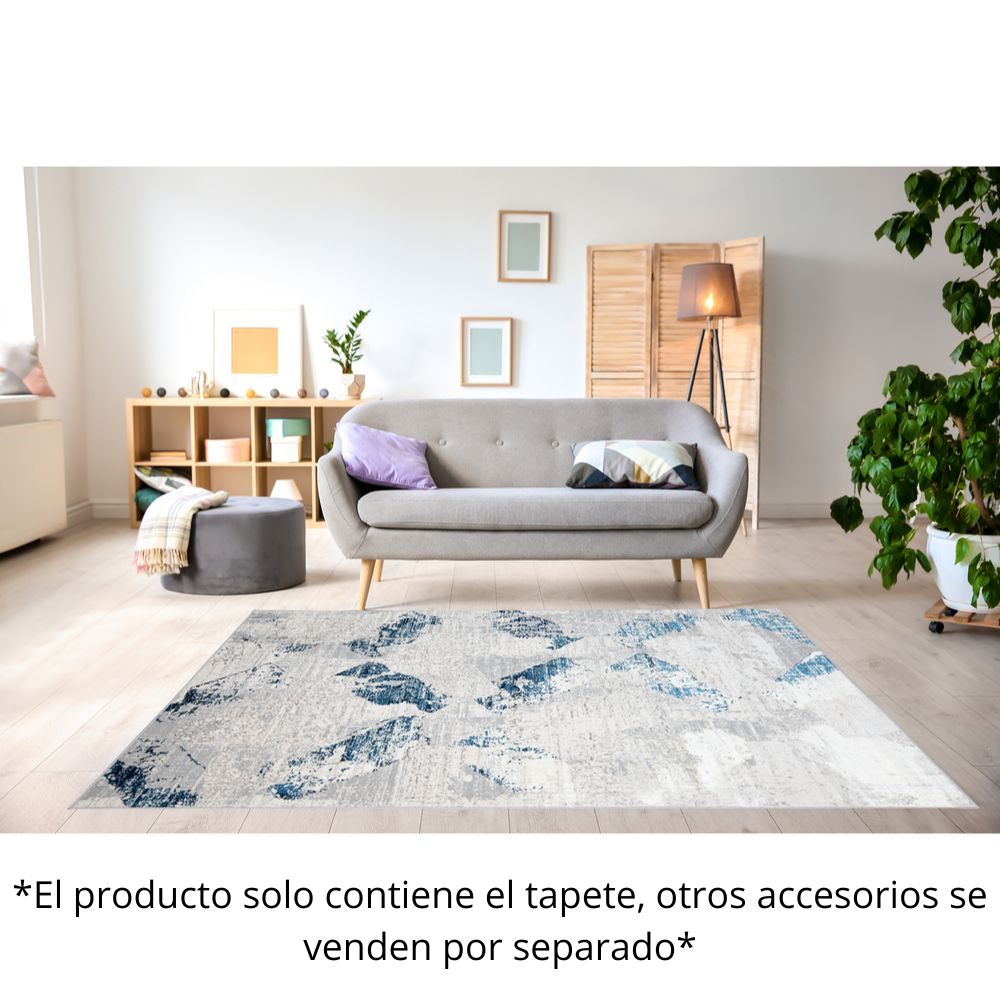 TAPETE LAVIN DENIZ U7017 | Tapete Decorativo para Recepción Hotel Hogar Departamento Sala | GRIS CREMA AZUL | Varias Medidas | Rectangular | Interior - U7017-60 x 90 - LAVIN - NOGAL BEAT - Tapetes