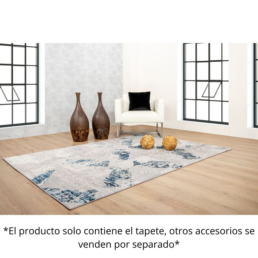 TAPETE LAVIN DENIZ U7017 | Tapete Decorativo para Recepción Hotel Hogar Departamento Sala | GRIS CREMA AZUL | Varias Medidas | Rectangular | Interior - U7017-60 x 90 - LAVIN - NOGAL BEAT - Tapetes