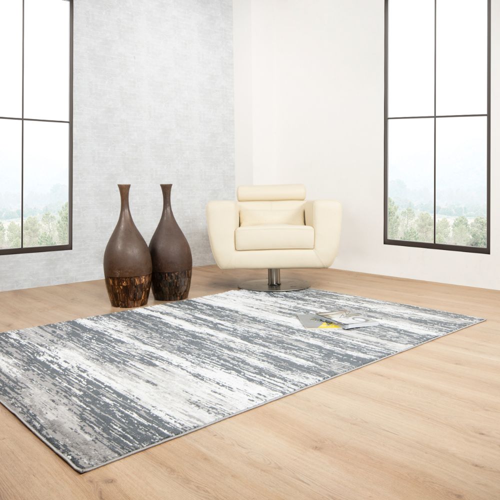 TAPETE LAVIN JASMINE U5016 | Tapete Decorativo para Recepción Hotel Hogar Departamento Sala | GRIS NEGRO | Varias Medidas | Rectangular | Interior - U5016-60 x 90 - LAVIN - NOGAL BEAT - Tapetes