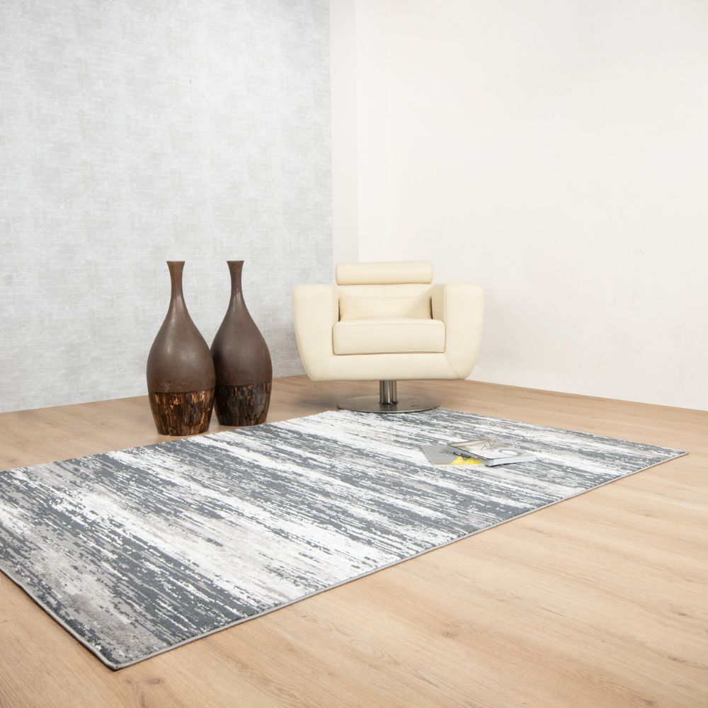 TAPETE LAVIN JASMINE U5016 | Tapete Decorativo para Recepción Hotel Hogar Departamento Sala | GRIS NEGRO | Varias Medidas | Rectangular | Interior - U5016-60 x 90 - LAVIN - NOGAL BEAT - Tapetes