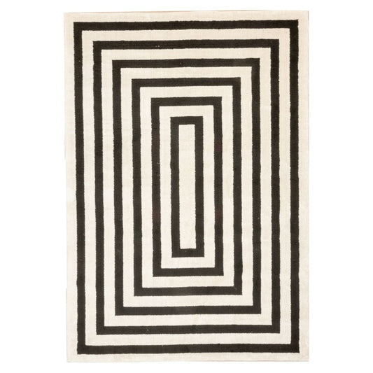 TAPETE LAVIN OPTIKA T9045 | Tapete Decorativo para Recepción Hotel Hogar Departamento Sala | CREMA NEGRO | Varias Medidas | Rectangular | Interior - T9045-60 x 90 - LAVIN - NOGAL BEAT - Tapetes