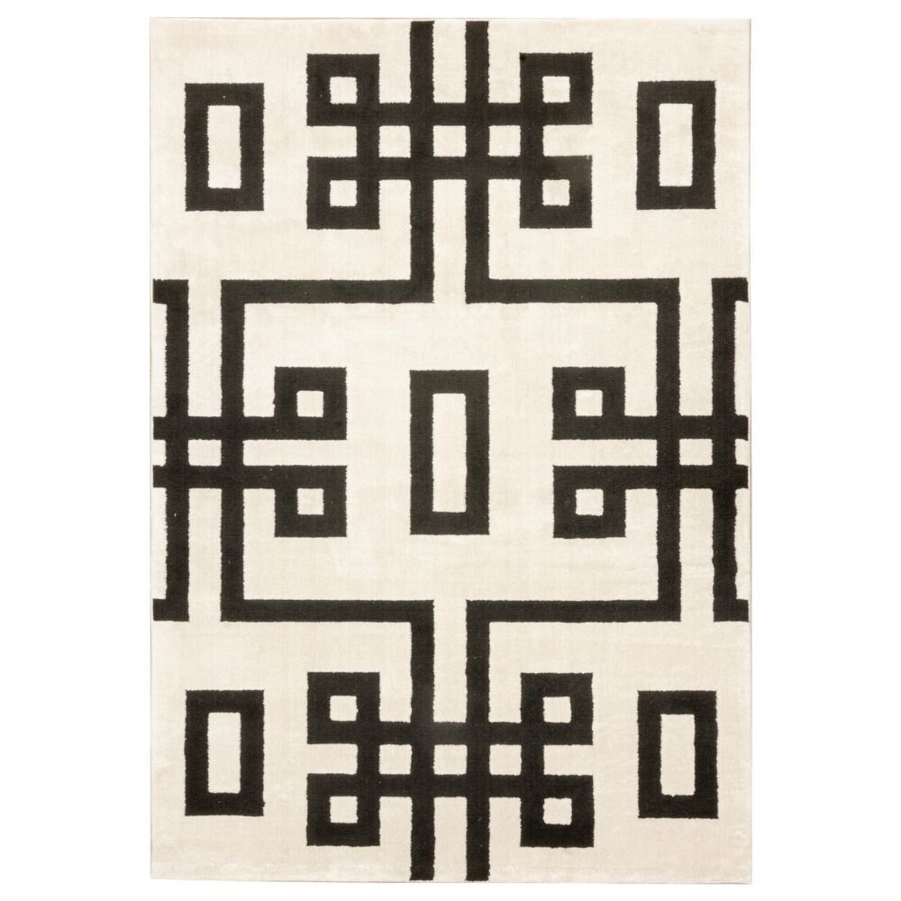 TAPETE LAVIN OPTIKA T9049 | Tapete Decorativo para Recepción Hotel Hogar Departamento Sala | CREMA NEGRO | Varias Medidas | Rectangular | Interior - T9049-60 x 90 - LAVIN - NOGAL BEAT - Tapetes