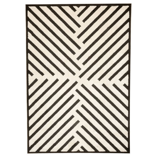 TAPETE LAVIN OPTIKA T9050 | Tapete Decorativo para Recepción Hotel Hogar Departamento Sala | CREMA NEGRO | Varias Medidas | Rectangular | Interior - T9050-60 x 90 - LAVIN - NOGAL BEAT - Tapetes