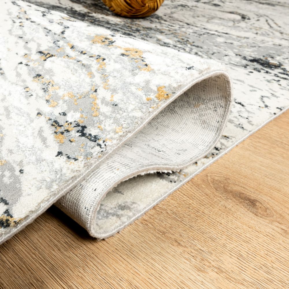 TAPETE LAVIN RENNES U2054 | Tapete Decorativo para Recepción Hotel Hogar Departamento Sala | GRIS CREMA ORO | Varias Medidas | Rectangular | Interior - U2054-60 x 90 - LAVIN - NOGAL BEAT - Tapetes