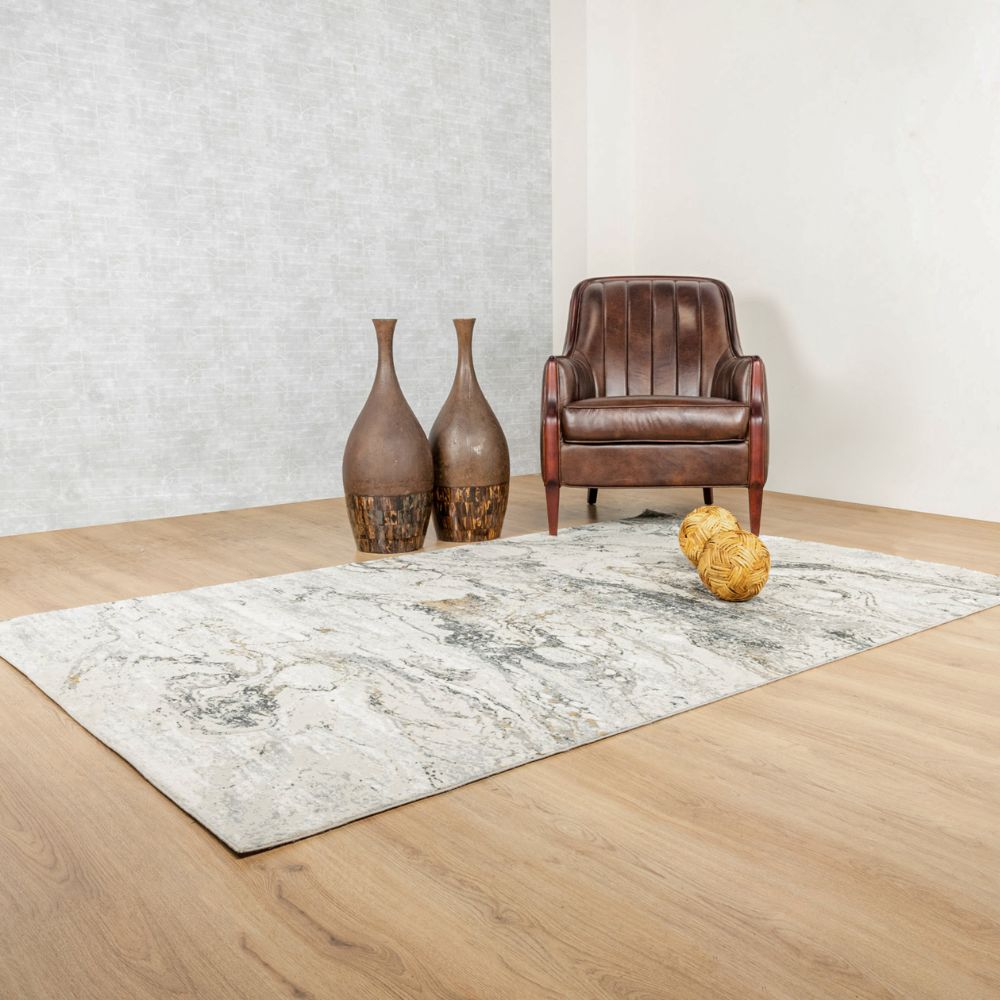 TAPETE LAVIN RENNES U2054 | Tapete Decorativo para Recepción Hotel Hogar Departamento Sala | GRIS CREMA ORO | Varias Medidas | Rectangular | Interior - U2054-60 x 90 - LAVIN - NOGAL BEAT - Tapetes