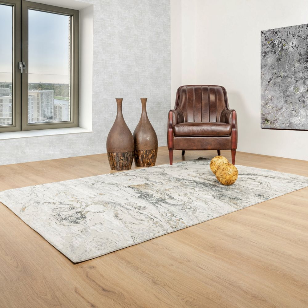 TAPETE LAVIN RENNES U2054 | Tapete Decorativo para Recepción Hotel Hogar Departamento Sala | GRIS CREMA ORO | Varias Medidas | Rectangular | Interior - U2054-60 x 90 - LAVIN - NOGAL BEAT - Tapetes