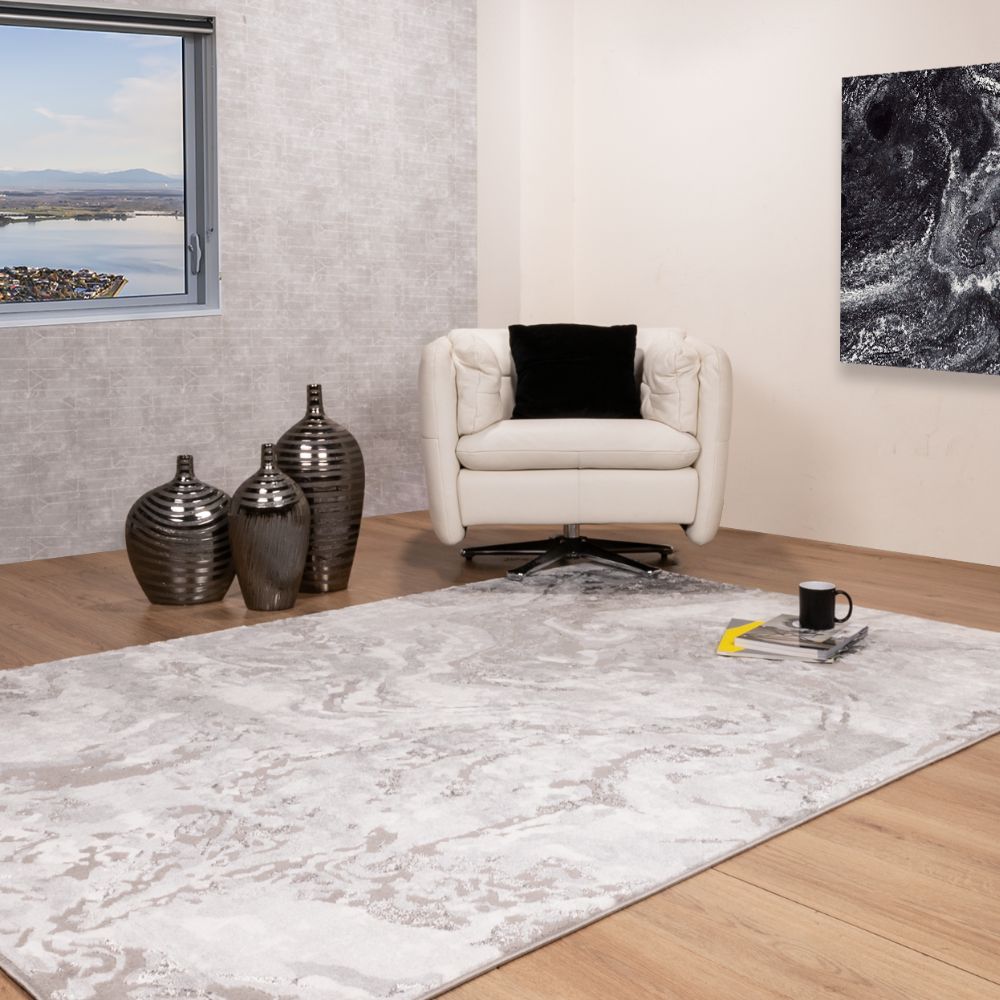 TAPETE LAVIN SAMIRA U5001 | Tapete Decorativo para Recepción Hotel Hogar Departamento Sala | GRIS PLATA | Varias Medidas | Rectangular | Interior - U5001-60 x 90 - LAVIN - NOGAL BEAT - Tapetes