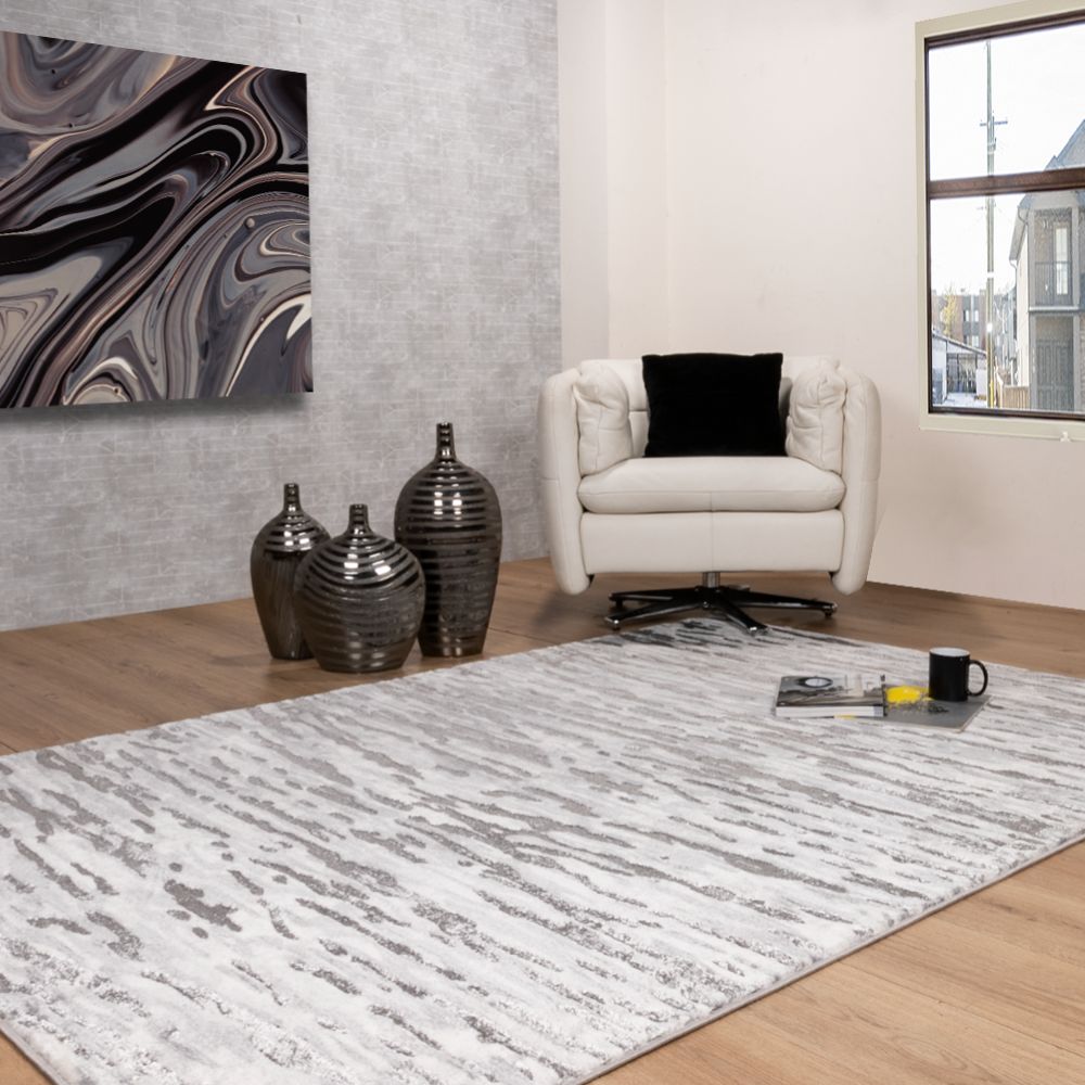 TAPETE LAVIN SAMIRA U5002 | Tapete Decorativo para Recepción Hotel Hogar Departamento Sala | GRIS PLATA | Varias Medidas | Rectangular | Interior - U5002-60 x 90 - LAVIN - NOGAL BEAT - Tapetes