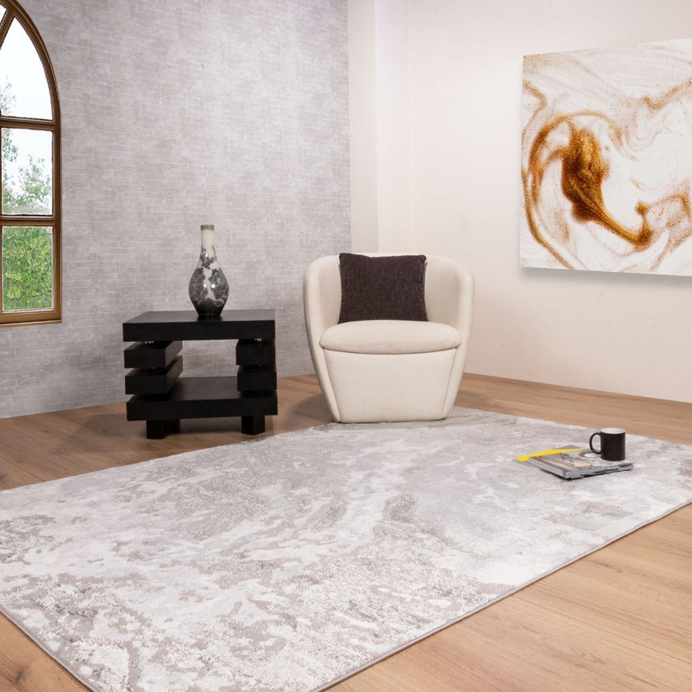 TAPETE LAVIN SAMIRA U5005 | Tapete Decorativo para Recepción Hotel Hogar Departamento Sala | GRIS PLATA | Varias Medidas | Rectangular | Interior - U5005-60 x 90 - LAVIN - NOGAL BEAT - Tapetes