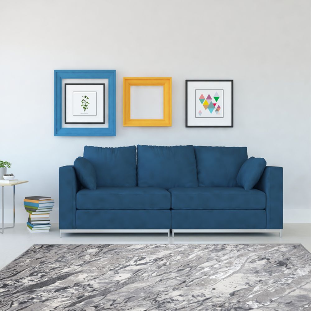 TAPETE LAVIN SAMIRA U5006 | Tapete Decorativo para Recepción Hotel Hogar Departamento Sala | GRIS PLATA | Varias Medidas | Rectangular | Interior - U5006-60 x 90 - LAVIN - NOGAL BEAT - Tapetes