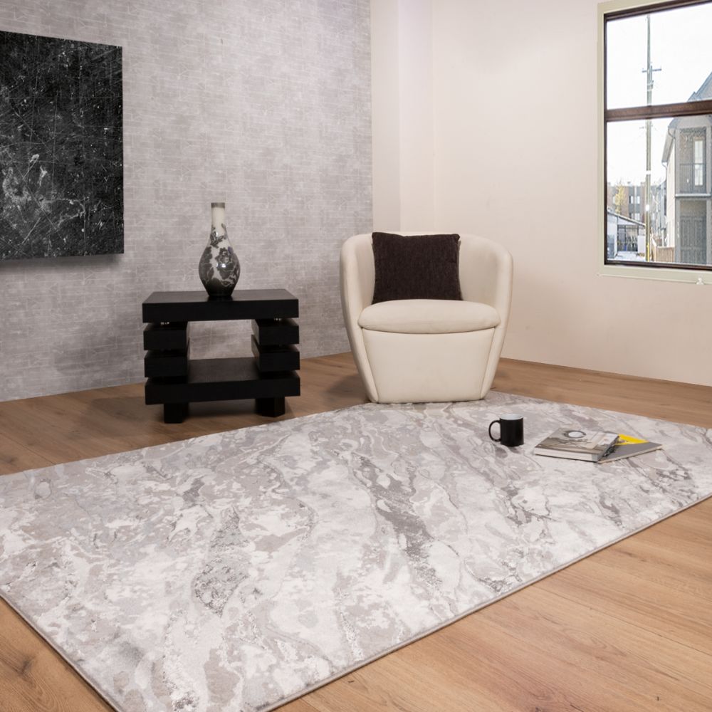 TAPETE LAVIN SAMIRA U5006 | Tapete Decorativo para Recepción Hotel Hogar Departamento Sala | GRIS PLATA | Varias Medidas | Rectangular | Interior - U5006-60 x 90 - LAVIN - NOGAL BEAT - Tapetes