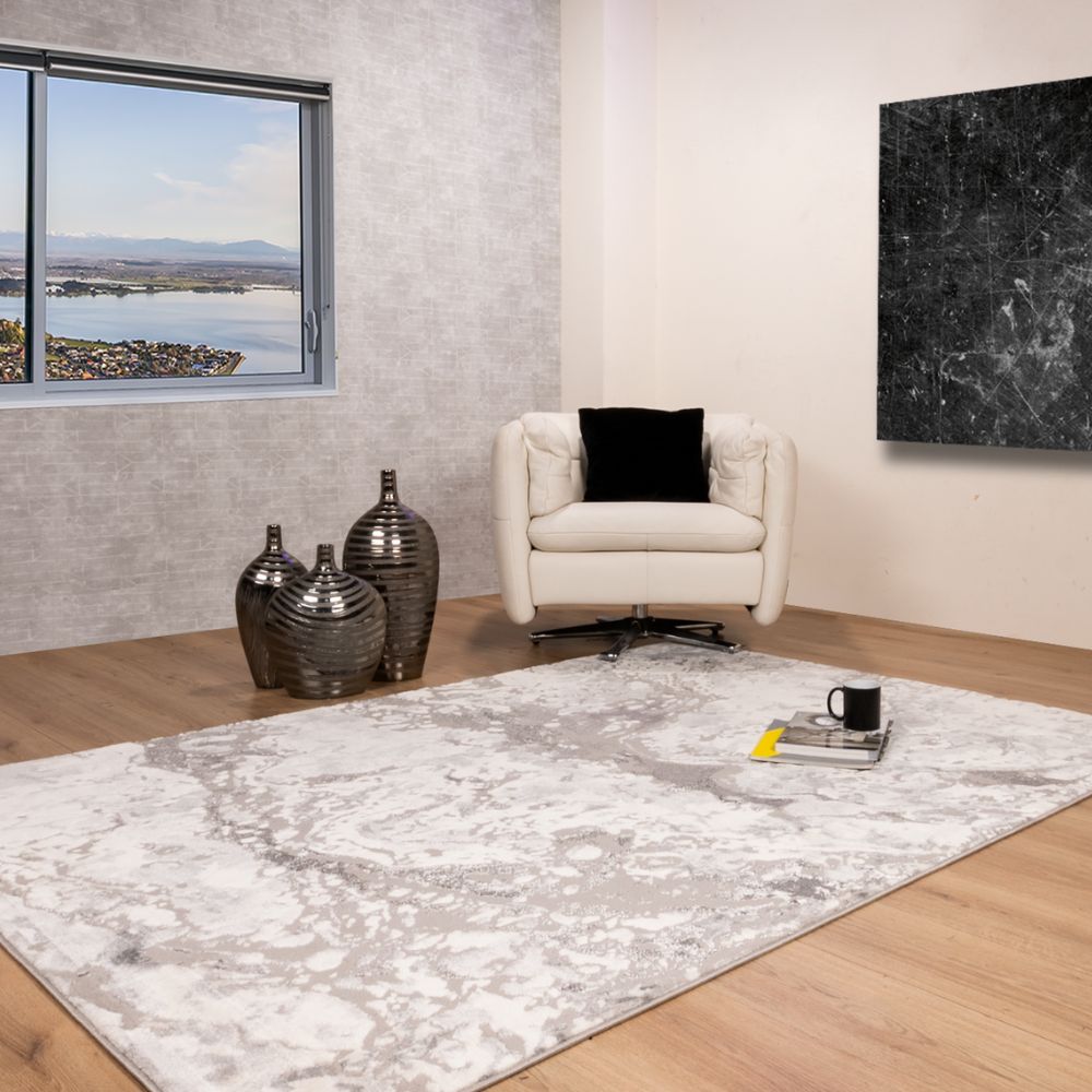 TAPETE LAVIN SAMIRA U5007 | Tapete Decorativo para Recepción Hotel Hogar Departamento Sala | GRIS PLATA | Varias Medidas | Rectangular | Interior - U5007-60 x 90 - LAVIN - NOGAL BEAT - Tapetes