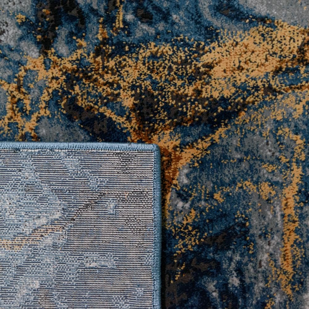 TAPETE LAVIN SIRIT T5127 | Tapete Decorativo para Recepción Hotel Hogar Departamento Sala | AZUL ORO | Varias Medidas | Rectangular | Interior - T5127-60 x 90 - LAVIN - NOGAL BEAT - Tapetes