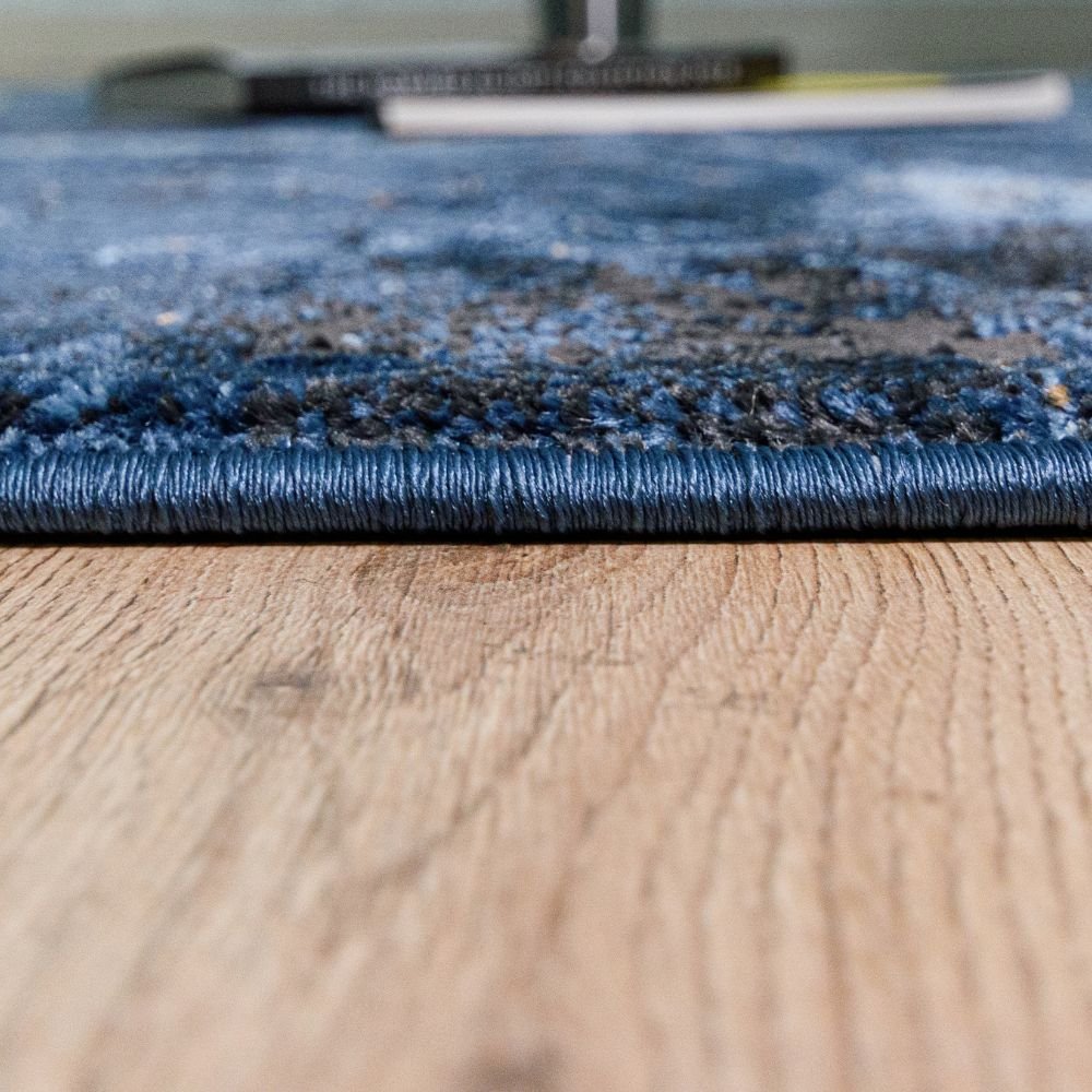 TAPETE LAVIN SIRIT T5129 | Tapete Decorativo para Recepción Hotel Hogar Departamento Sala | AZUL ORO | Varias Medidas | Rectangular | Interior - T5129-60 x 90 - LAVIN - NOGAL BEAT - Tapetes