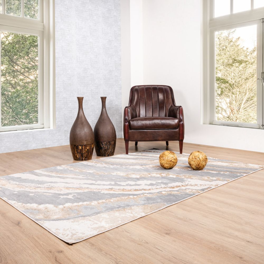 TAPETE LAVIN TERRA T9038 | Tapete Decorativo para Recepción Hotel Hogar Departamento Sala | CREMA ORO | Varias Medidas | Rectangular | Interior - T9038-60 x 90 - LAVIN - NOGAL BEAT - Tapetes